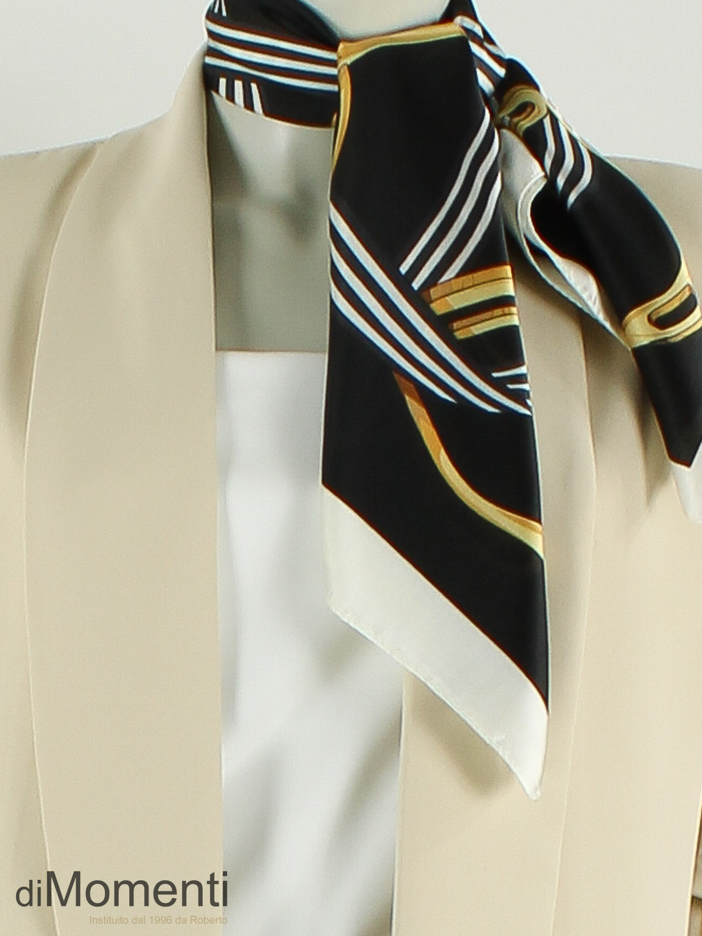 Sjaal Zijde look Chain - Zwart