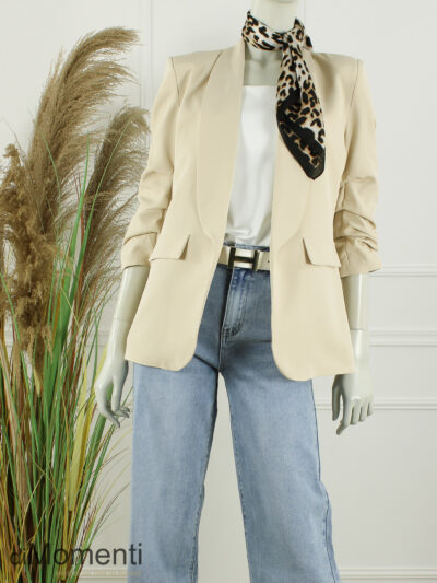 Sjaal Zijde look Animal - Beige