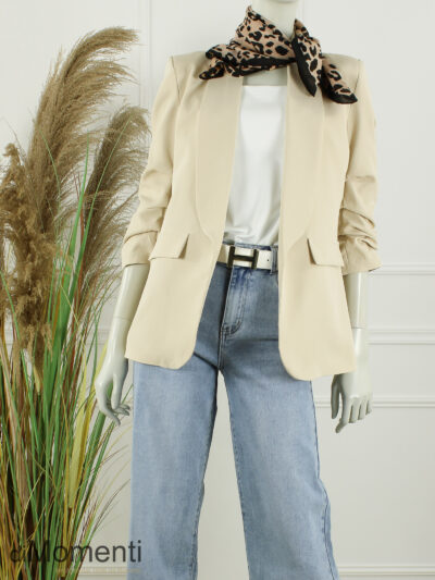 Sjaal Zijde look Animal - Camel