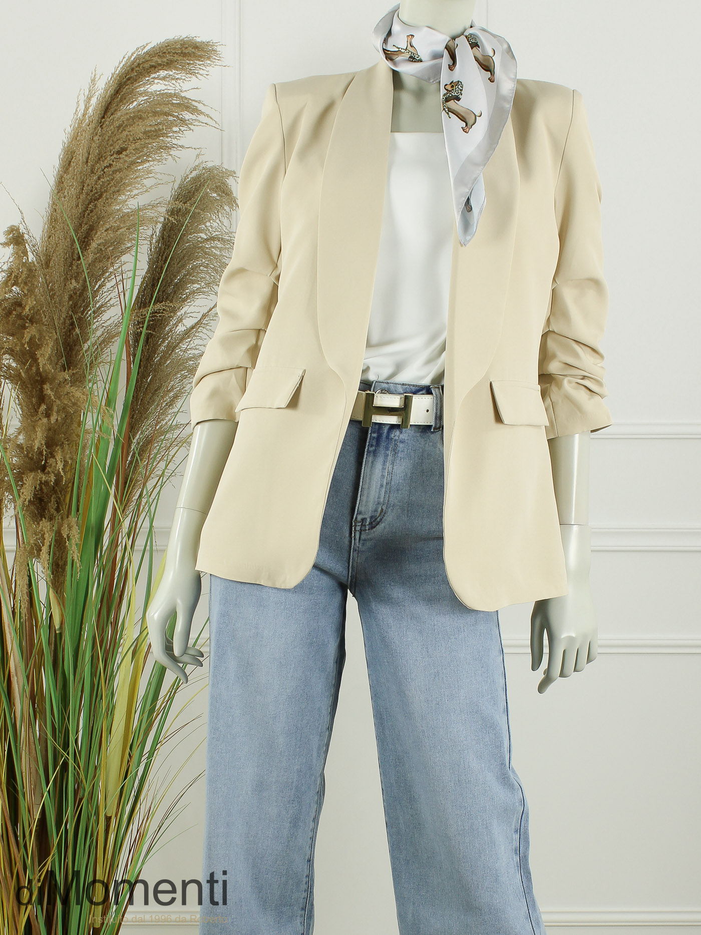 Sjaal Zijde look Fashion - Licht Beige