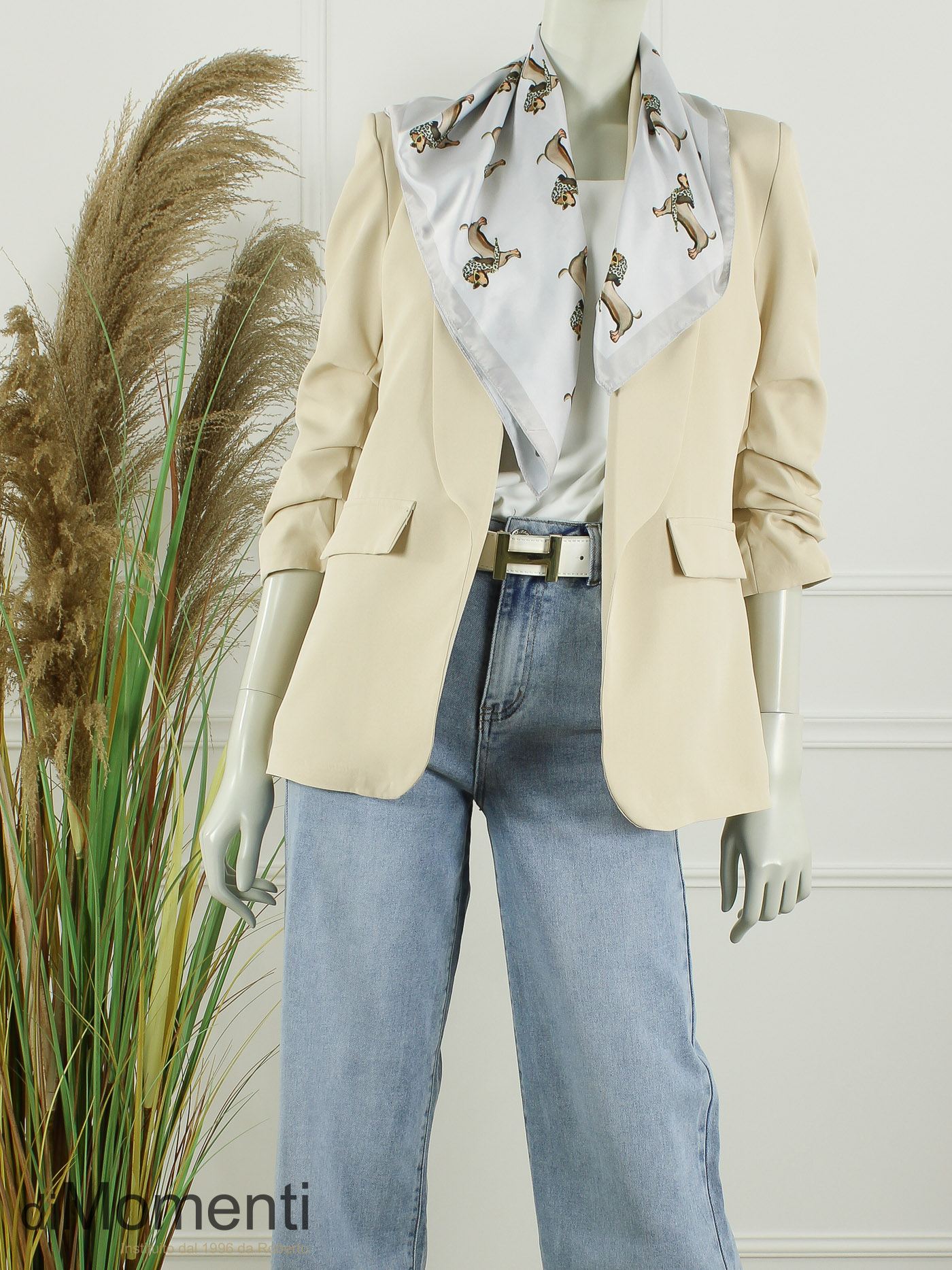 Sjaal Zijde look Fashion - Licht Beige