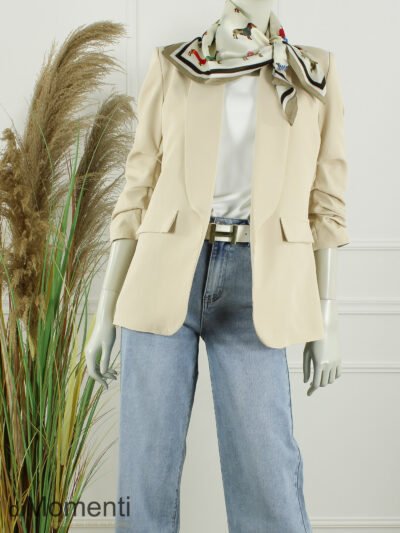 Sjaal Zijde look Teckel - Taupe