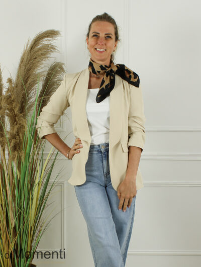 Sjaal Zijde look Tiger - Camel