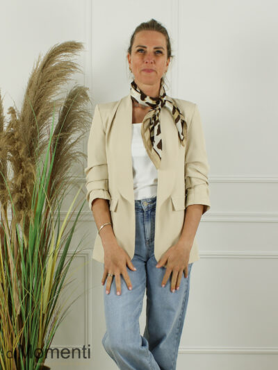 Sjaal Zijde look Tiger - Beige