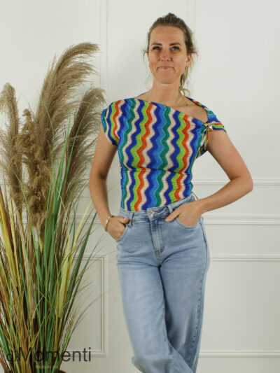 Top Esmee Print - Kobalt Blauw