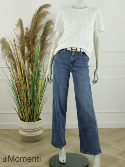 Ajour Top Rosa - Wit