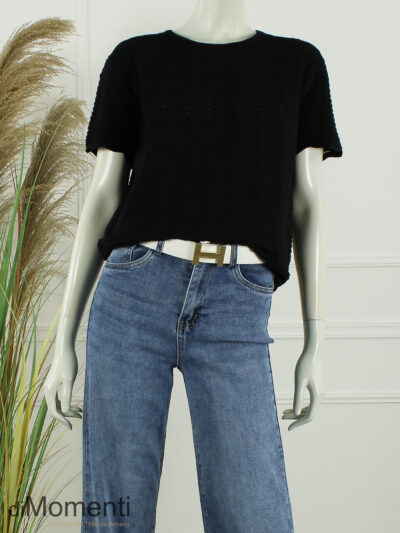 Ajour Top Rosa - Zwart