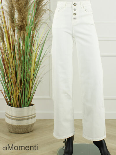 Goodies Wide Leg Stretch Jeans - Off White