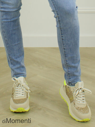 Sneaker Glamour - Goud / Lime