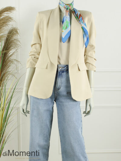 Sjaal Zijde look Flower - Blauw