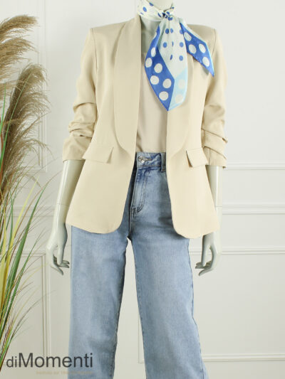 Sjaal Zijde look Stip - Blauw