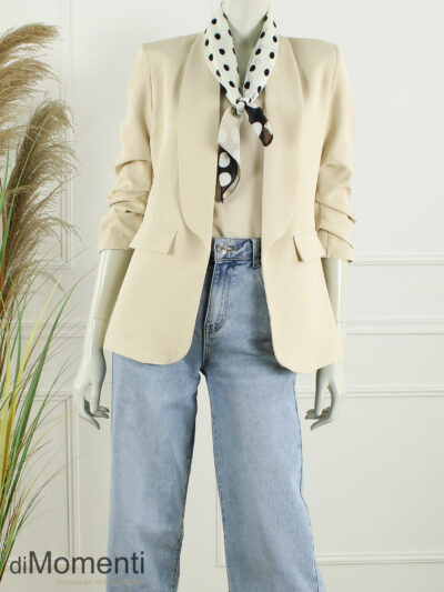 Sjaal Zijde look Stip - Zwart