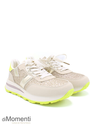 Sneaker Glamour - Goud / Lime