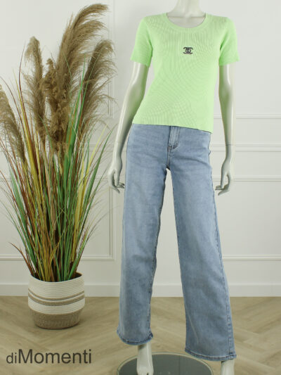 Top Cheryl Korte Mouw  - Groen