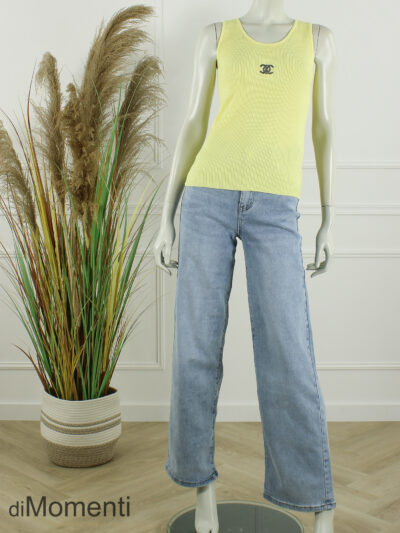 Top Cheryl Zonder Mouw - Geel