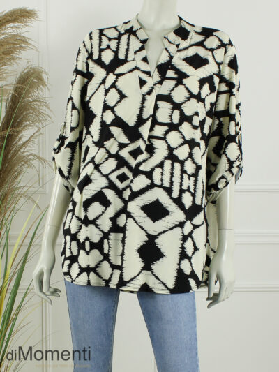 Top Susan - Zwart / Ecru / Print 2