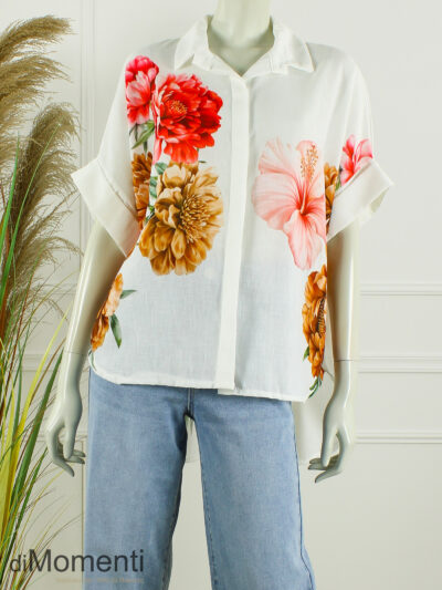 Blouse Flower - Wit