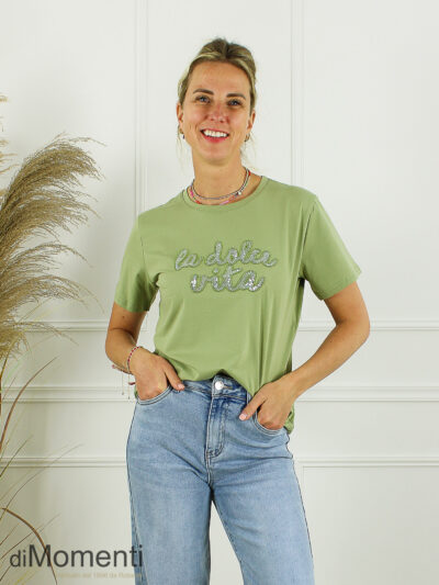 Top Dolce Vita - Licht Army Groen