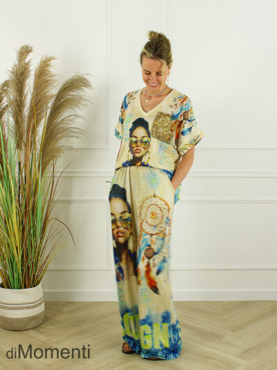 Set Trezza - Licht Beige / Print 1