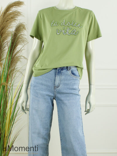 Top Dolce Vita - Licht Army Groen