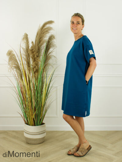 Jurk Life Label Ecru - Petrol