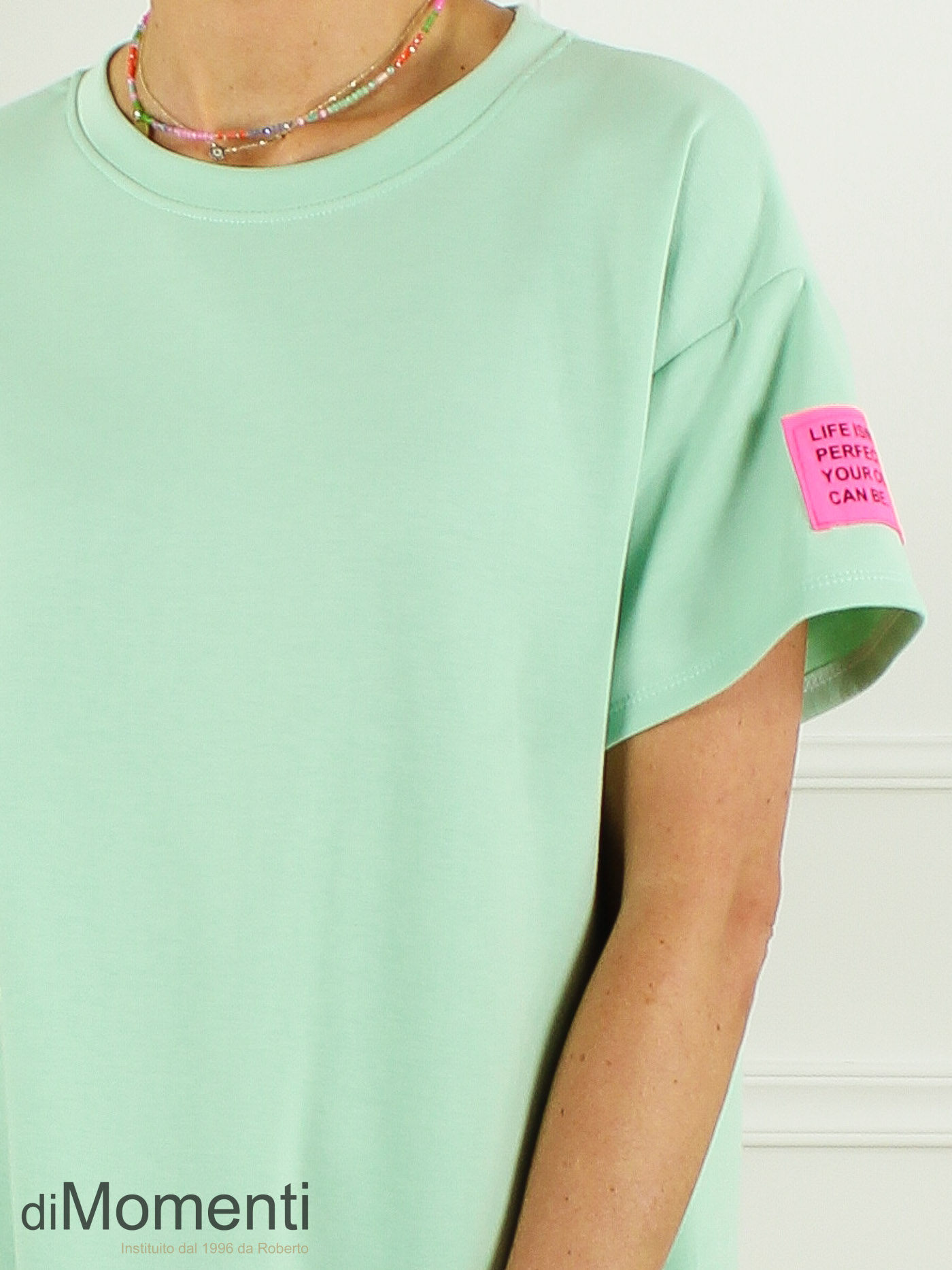 Jurk Life Label Fuchsia - Licht Groen