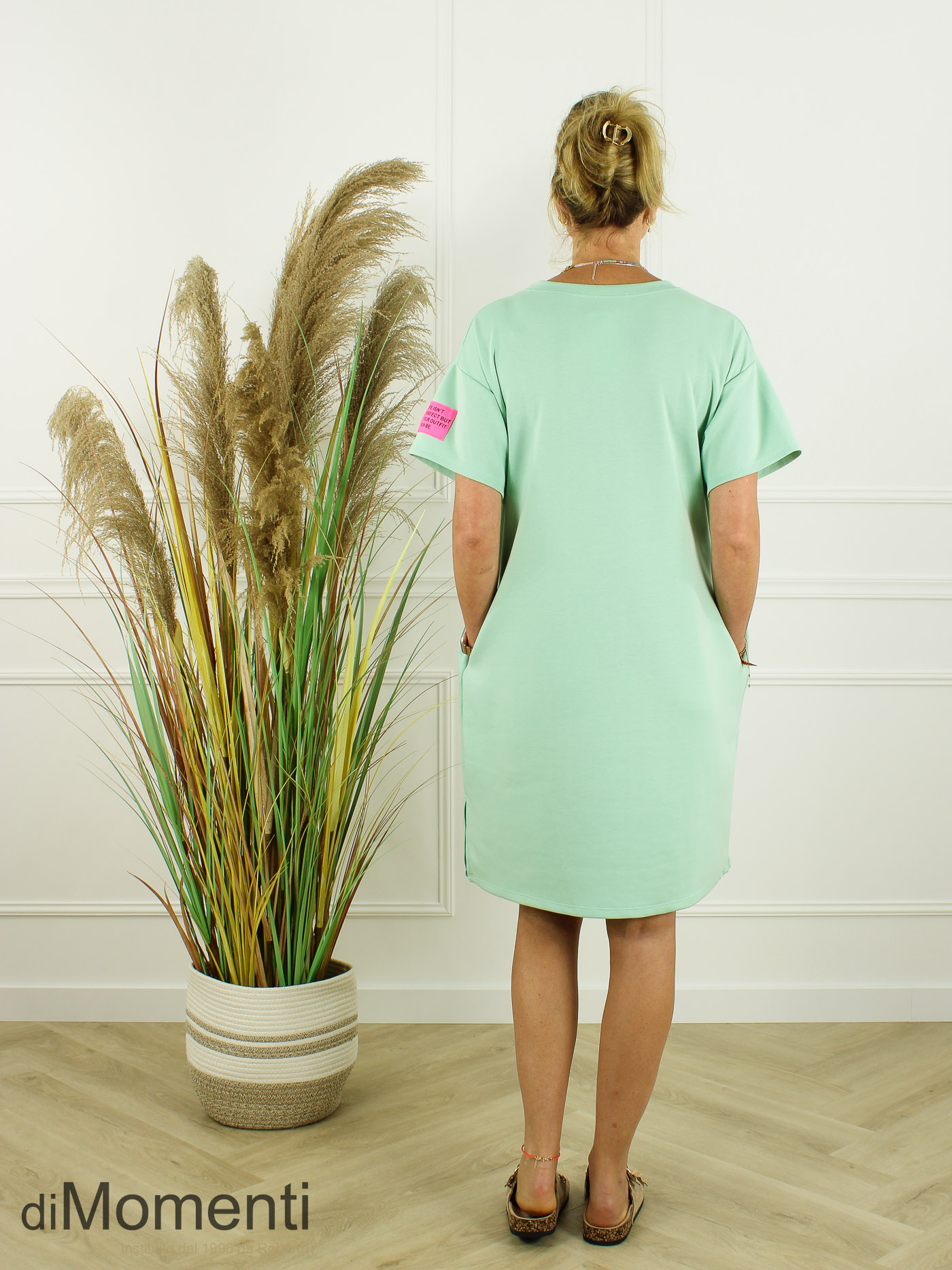 Jurk Life Label Fuchsia - Licht Groen