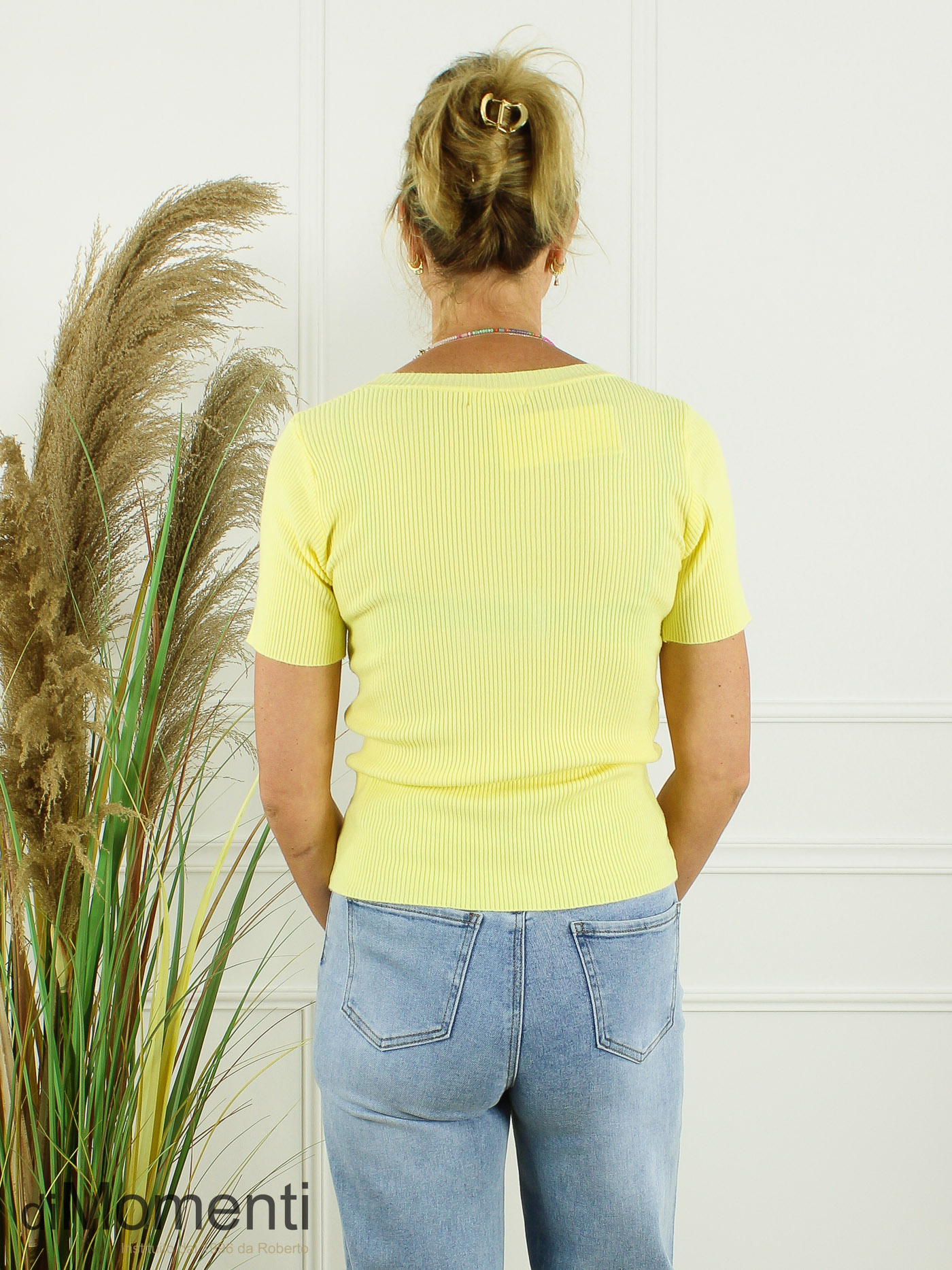 Top Cheryl Korte Mouw - Geel