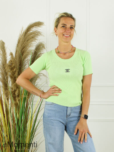 Top Cheryl Korte Mouw  - Groen