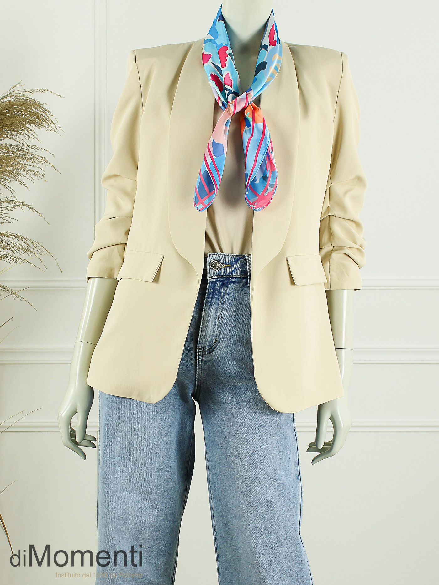 Sjaal Zijde look Elissa - Blauw