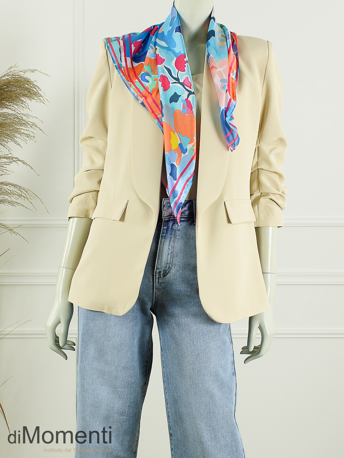 Sjaal Zijde look Elissa - Blauw