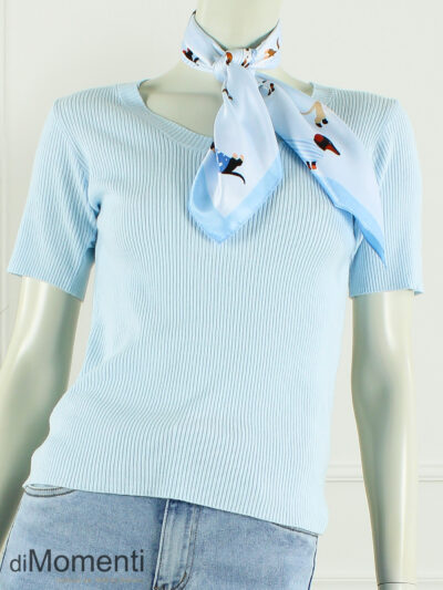 Zijde Look Sjaal Teckel - Licht Blauw