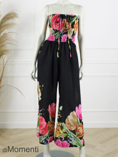 Jumpsuit Flower - Zwart