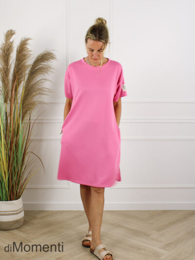 Jurk Life Label Ecru - Roze