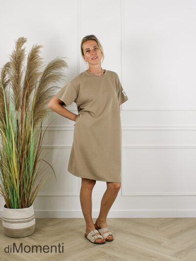 Jurk Life Label Ecru - Taupe