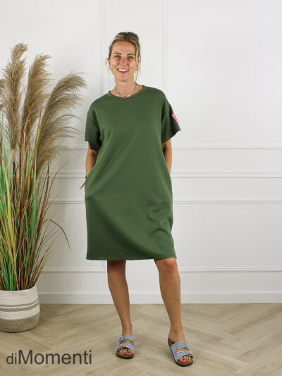 Jurk Life Label Fuchsia - Army Groen