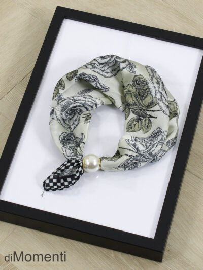 Zijde Look Sjaal  Parel - Print 1 / Licht Beige