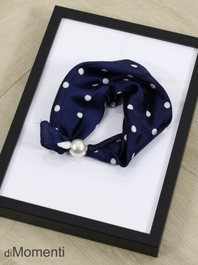 Zijde Look Sjaal  Parel - Print 4 / Navy