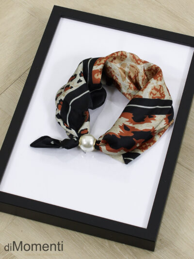 Zijde Look Sjaal  Parel - Print 5 / Camel