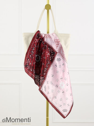 Zijde Look Sjaal Patchy - Bordeaux