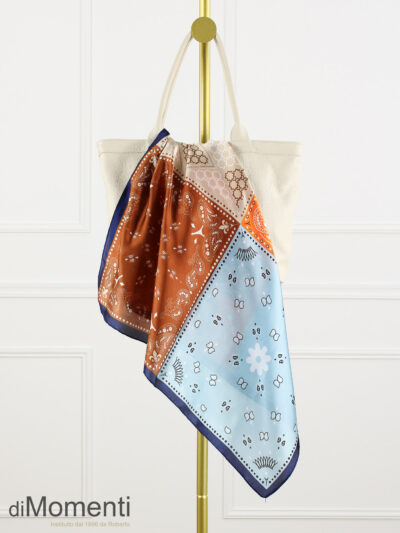 Zijde Look Sjaal Patchy - Navy