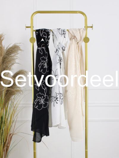 Mix Sjaals - Set 11 Licht Beige / Zwart / Wit