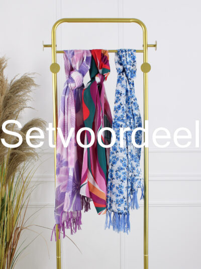 Mix Sjaals - Set 4 Multi / Lila / Blauw