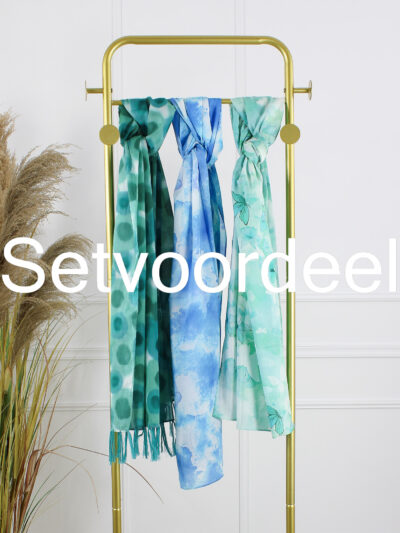 Mix Sjaals - Set 5 Groen / Licht Groen / Turquoise