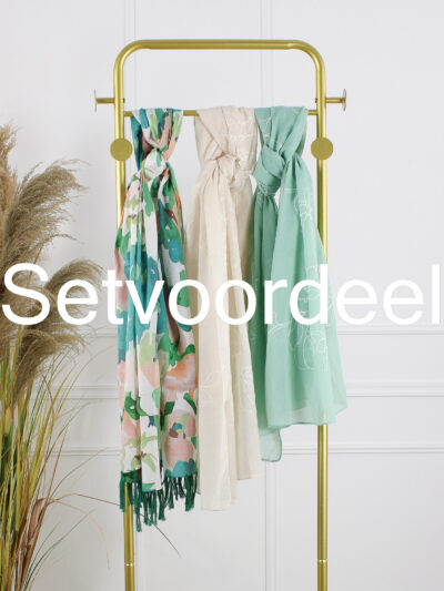 Mix Sjaals - Set 7 Groen / Beige / Licht Groen