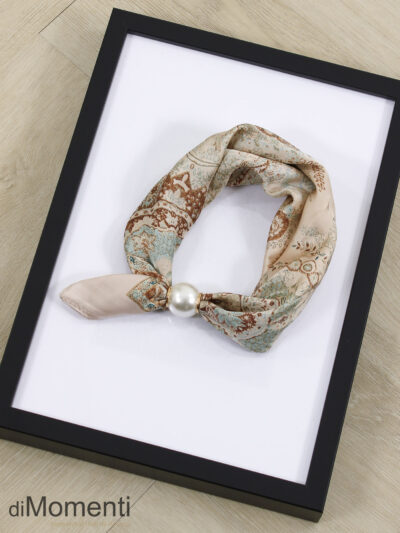 Zijde Look Sjaal  Parel - Print 13 Camel