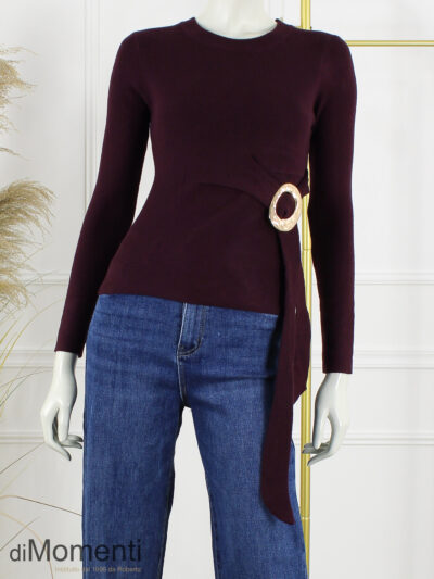 Fijn Gebreide Top Livia - Aubergine