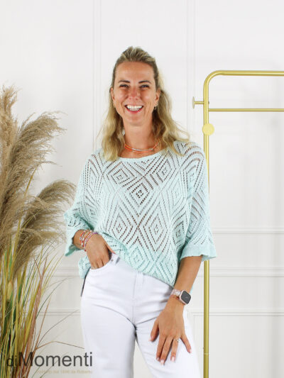 Ajour Top Rosa - Aqua