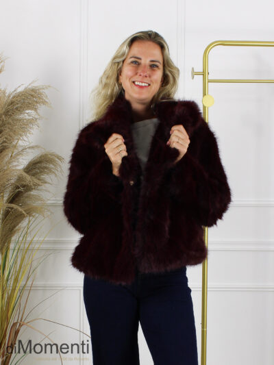 Faux fur Coat Belissa - Bordeaux
