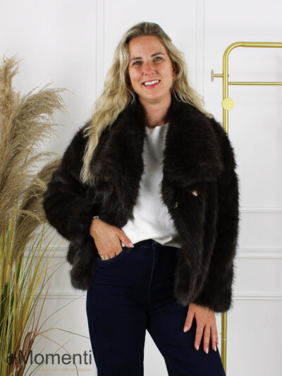 Faux fur Coat Belissa - Coffee